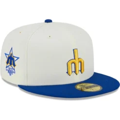 Men's Seattle Mariners New Era Stone/Royal Retro 59FIFTY Fitted Hat