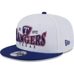 Men's Texas Rangers New Era White/Royal Crest 9FIFTY Snapback Hat
