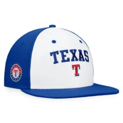 Men's Texas Rangers Fanatics Branded White/Royal Iconic Color Blocked Fitted Hat