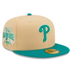 Men's Philadelphia Phillies New Era Natural/Teal Mango Forest 59FIFTY Fitted Hat
