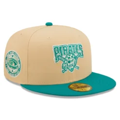 Men's Pittsburgh Pirates New Era Natural/Teal Mango Forest 59FIFTY Fitted Hat