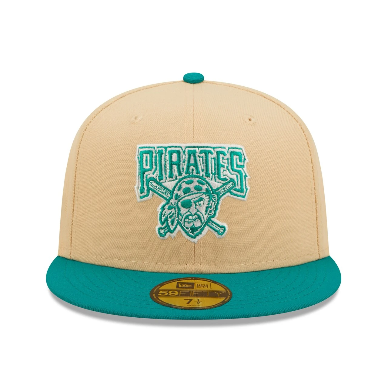 Men's Pittsburgh Pirates New Era Natural/Teal Mango Forest 59FIFTY Fitted Hat 2 Men's Pittsburgh Pirates New Era Natural/Teal Mango Forest 59FIFTY Fitted Hat - Image 2