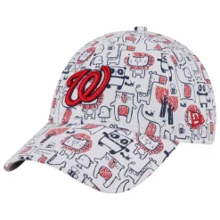 Toddler Washington Nationals New Era White Pattern 9FORTY Flex Hat