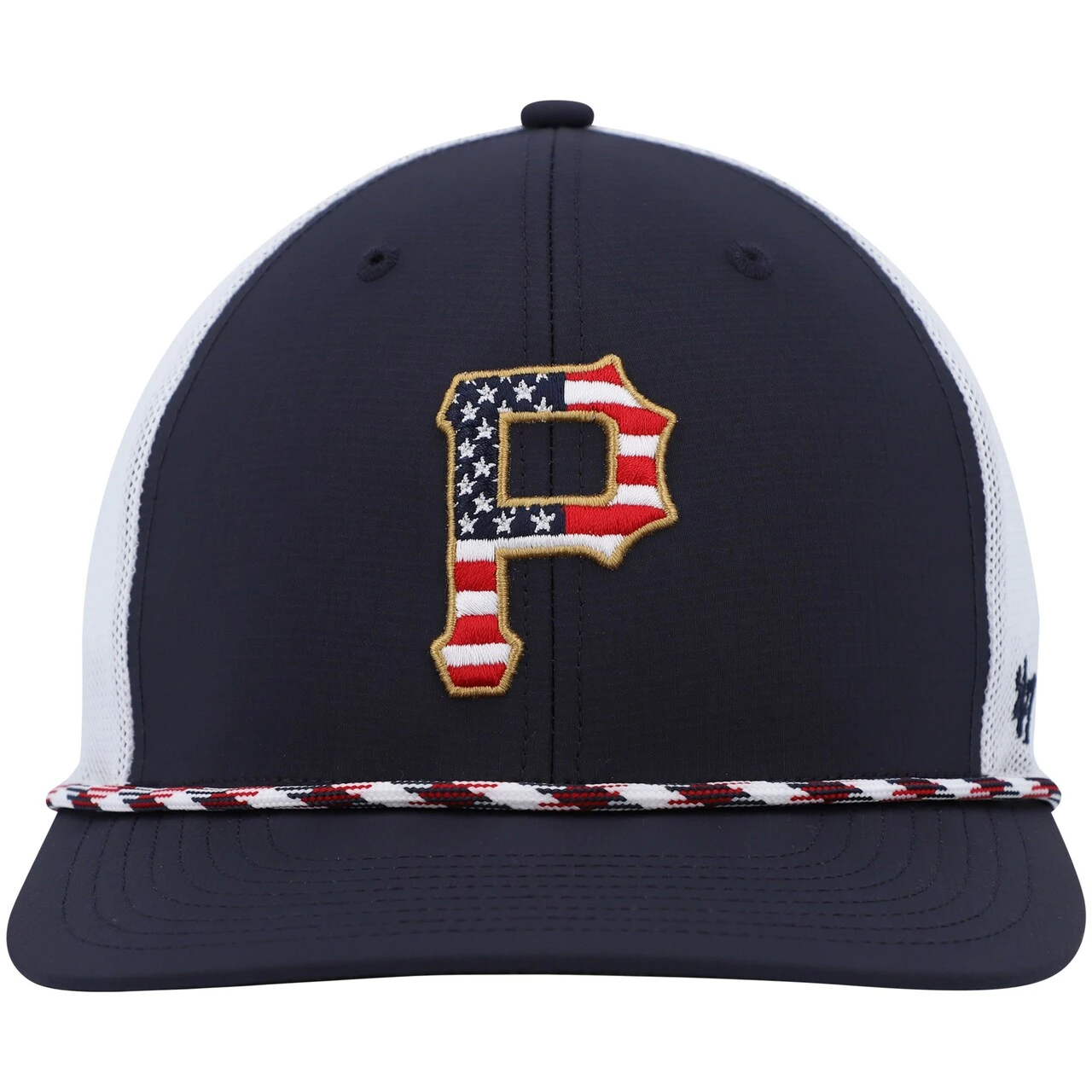 Men's Pittsburgh Pirates '47 Navy/White Flag Fill Trucker Snapback Hat 2 Men's Pittsburgh Pirates '47 Navy/White Flag Fill Trucker Snapback Hat - Image 2