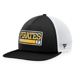 Men's Pittsburgh Pirates Majestic Black/White Foam Trucker Snapback Hat