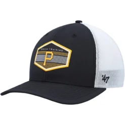 Men's Pittsburgh Pirates '47 Black/White Spring Training Burgess Trucker Snapback Hat