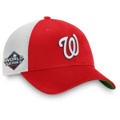 Men's Washington Nationals Fanatics Branded Red/White 2019 World Series Patch Team Trucker Snapback Hat