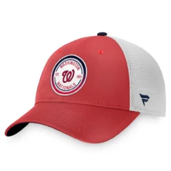 Men's Washington Nationals Fanatics Branded Red/White Iconic Circle Patch Trucker Snapback Hat