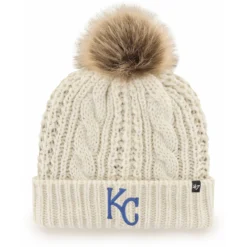 Women's Kansas City Royals '47 Cream Meeko Cuffed Knit Hat With Pom