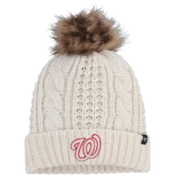 Women's Washington Nationals '47 Cream Meeko Cuffed Knit Hat With Pom