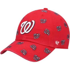 Women's Washington Nationals '47 Red Confetti Clean Up Adjustable Hat