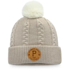 Women's Pittsburgh Pirates Fanatics Branded Natural Outdoor Play Cuffed Knit Hat With Pom