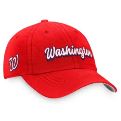 Women's Washington Nationals Fanatics Branded Red Iconic Script Team Adjustable Hat
