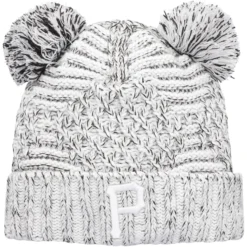 Women's Pittsburgh Pirates New Era Gray Dual Cuffed Knit Hat With Poms