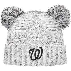 Women's Washington Nationals New Era Gray Dual Pom Knit Hat