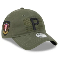 Women's Pittsburgh Pirates New Era Green 2023 Armed Forces Day 9TWENTY Adjustable Hat