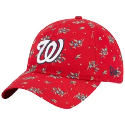 Women's Washington Nationals New Era Red Bloom 9TWENTY Adjustable Hat