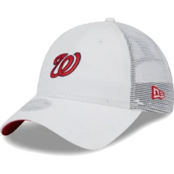 Women's Washington Nationals New Era White Mini 9TWENTY Adjustable Hat