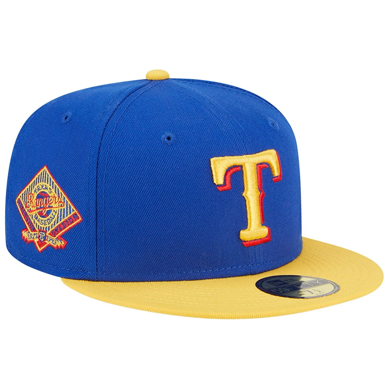 Men's Texas Rangers New Era Royal/Yellow Empire 59FIFTY Fitted Hat 1 Men's Texas Rangers New Era Royal/Yellow Empire 59FIFTY Fitted Hat