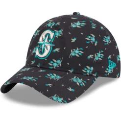 Youth Seattle Mariners New Era Navy Bloom 9TWENTY Adjustable Hat
